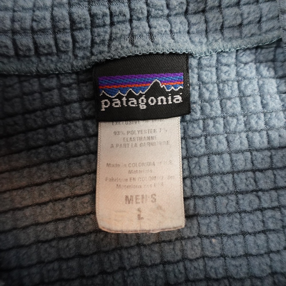 Patagonia R1 Pullover Mens Large Gray 1/4 Zip Grid Fleece Base Layer Hiking - Picture 5 of 10